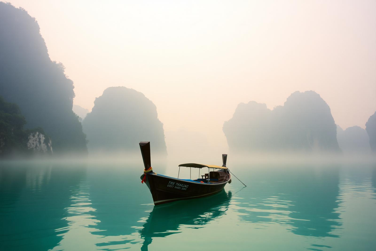 A Thai island shoreline in vivid daylight