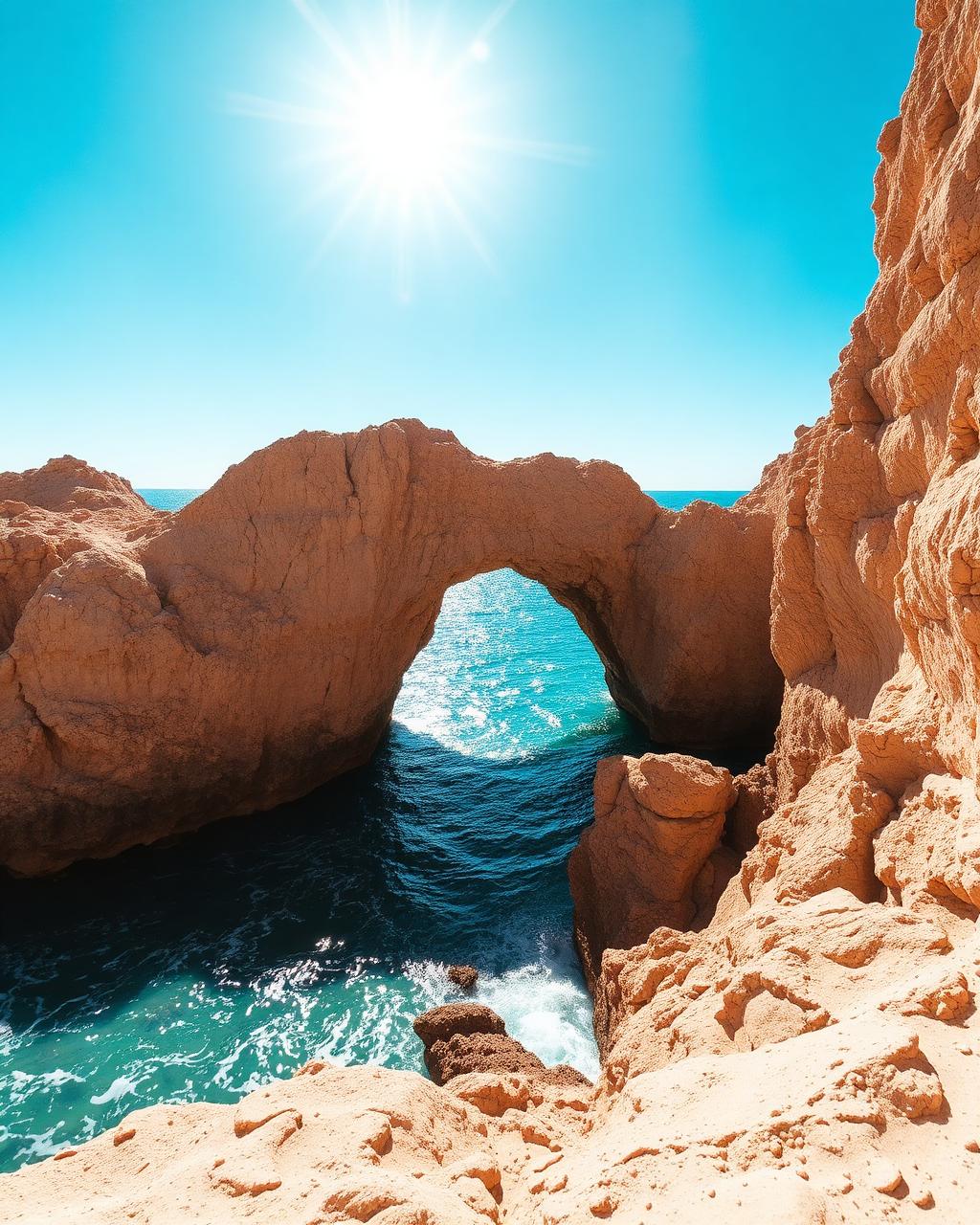 Los Cabos rock arch above turquoise water in brilliant sunshine